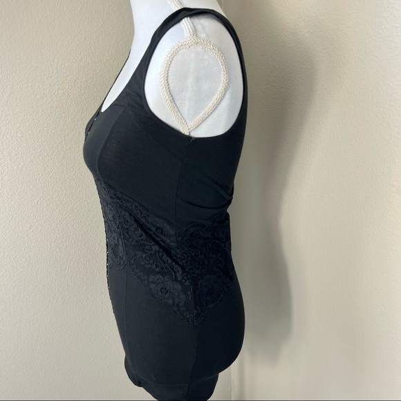 SOLD Free People Women’s Body Shaper Corset Style Black Lace Tank Top - Picture 3 of 16